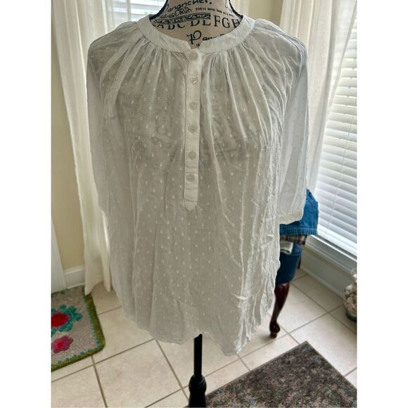 Garnet Hill White Dot Shirt - Picture 7 of 8